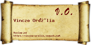 Vincze Orália névjegykártya
